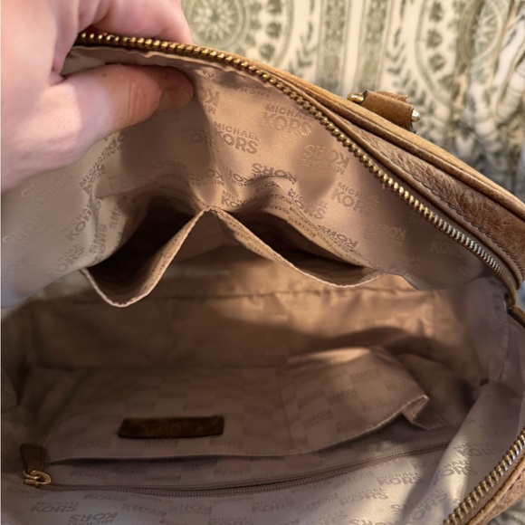 Michael Kors Distressed Ostrich Embossed Leather Satchel - Picture 11 of 13